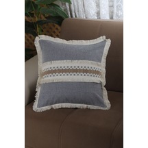 Dnc Home Tekstil Ndchome Gri Antrasit Kalın Dantel Kırlent43 X 43
