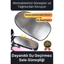 Özel Üretim Alüminyum Koltuk Kılıfı Dayanıklı Lastikli Su Geçirmez Motor Sele Güneşliği 60 Cm X35 Cm