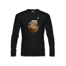 Baby Yoda - Kelebek Siyah Erkek Sweatshirt