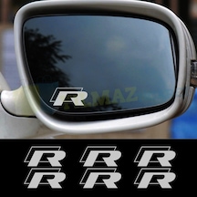Volkswagen Golf Passat Tiguan R Logo Ayna Oto Sticker 6 Adet