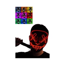 Led - 442 - Işıklı Neon Maske Cadılar Bayramı Maskesi Korkunç - Novapazr - Korku Maskesi