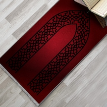 Evaşk Namazlık Dokuma Halı Kaymaz Muslumana Seccade 80 x 130 KIRMIZI EVAŞK405B66