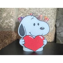 3d Baskı Kalp Tutan Sevimli Köpek Figürlü Kalemlik - Masaüstü Organizer Diğer