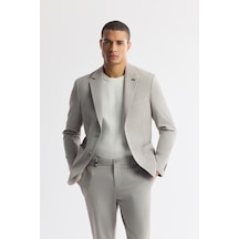 Avva Erkek Gri Mono Yaka Pamuklu Hafif Bi-stretch Blazer Comfort Slim Fit Ceket A51y4004