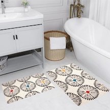 Rovigo Home Baskılı Kaymaz Taban 2 Li Banyo Paspas Takım Rvg5163-100X60-60X50 Çok Renkli