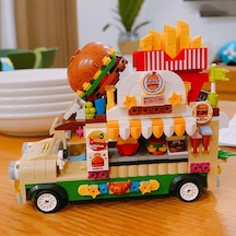 Lezi 00891 Hamburger Ve Patates Kızartmalı Fast Food Kamyonu Yapı Blokları