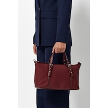 K&S Kemer Detaylı Mini Tote Çanta Bordo