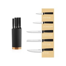 Schafer Forge Bloklu Bıçak Seti 6 Parça-siyah02