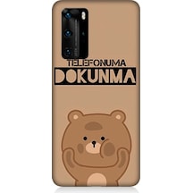 Huawei P40 Pro Uyumlu Telefonuma Dokunma Ayıcık Desenli Silikon Kılıf