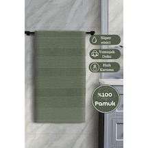 Pamuk Tekli Havlu Jakarlı Karna Home Ruma - 70 X 140 Yeşil