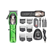 Sones Wmark Ng-9003 Elektrikli Saç Kesme Makinesi Yağ Başlı Elektrikli İtmeli Kesme Makinesi Şarj Edilebilir Saç Kesme Makası Yeşil