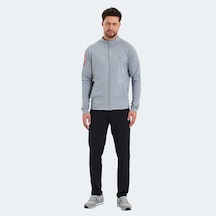 Slazenger RARELY Erkek Fermuarlı Dik Yaka Cepli Gri Eşofman Takımı