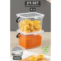 2 Parça Deterjan , Un Ve Bakliyat Saklama Kabı-erzak Saklama Kutusu Şeffaf 2 X 4 Lt Şeffaf