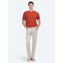 Kip Bej Dokuma Slim Fit Casual Pamuk Karışımlı Pantolon Bej -