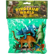 0710 Dinozorların Dünyası Poşetli Hayvan Oyun Seti Orta Boy