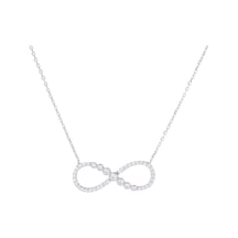Sonsuzluk Model-1 Zirkon Taşlı 925 Ayar Gümüş Kadın Kolye