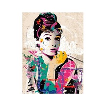 Audrey Hepburn Sayılarla Boyama Seti - Çerçeveli, 40x50cm
