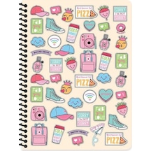 Çizgili 16x22 Cm 80 Yaprak Plastik Kapak Telli Defter 60 Gram Beyaz Sayfa Sarı