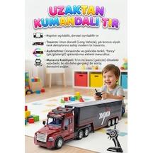 4 Fonksiyon Uzaktan Kumandalı Gerçekci Işık Adyınlatmalı Dev 77cm 2.4ghz Dorseli Oyuncak Tır Çok Renkli