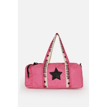 İcone Bag Çocuk Yıldız Logolu Spor Çanta, Çocuk Spor Çanta, Fermuarlı Detaylı Çocuk Spor Çanta Pembe