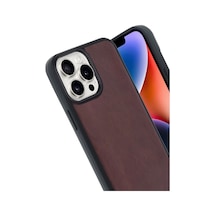 Newface Apple iPhone Uyumlu 14 Pro Max Kılıf Aras Deri Kapak Semeglbl - 20 - Bordo