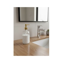 Buççin Online Mağaza Cam Sıvı Sabunluk 750 Ml Banyo & Mutfak İçin Şık Cam Sabun Dispanseri Cam Beyaz Çok Renkli