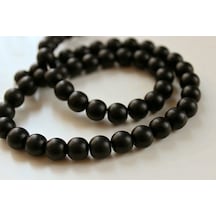 Onix (Oniks) Taşı Mat Yarım Dizi 6 MM 18 CM Yeşil