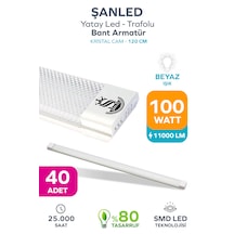 100wat 120 Cm Kristal Yatay Led Bant Armatür-trafolu Beyaz Işık -40 Adettir