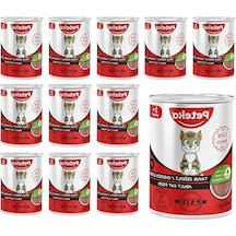 400 Gramlık Tavuk Ciğerli Pate, 12 Adet Paketlenmiş Kedi Maması 0.75 LT - 2.5 LT - 12 KG