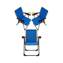 Silva 3 Adet Kamp Sandalyesi Bardaklıklı - Mavi