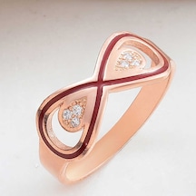 Gumush Gümüş Rose Zirkon Taşlı Sonsuzluk Kadın Yüzük