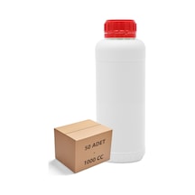 Borox Plastik Yuvarlak Kırmızı Kilit Kapaklı Numune Şişe 50 x 1000 ML