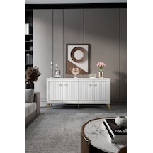 KLAS KONSOL MDF MEBRAN KAPAK BEYAZ GOLD