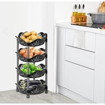 LeesHome Plastik Siyah Papatya Desenli Sebzelik