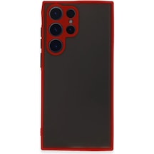 Tedar Samsung Galaxy Uyumlu S22 Ultra Kılıf Montreal Silikon Kapak - Kırmızı Najmaddin standart