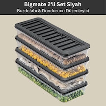 Bigmate 2'li Şeffaf Saklama Kabı 2x1 Lt Bgmt1115 Mikrodalga Buzdolabı Ve Dondurucu Uyumlu Düzenleyici Siyah