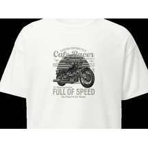 Wildstyle Cafe Racer Full Of Speed Motosiklet Vintage Hız Baskılı Unisex Bisiklet Yaka Pamuklu Tişört