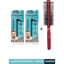 Fontenay Saç Şekillendirici Pudra Toz Wax Mat Effect Mavı 20gr X2 + 1018 Tarak'ı 3'lü Set