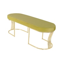Viego Gold Smooth- Hardal Kapitoneli Model Puf & Bench & Koltuk- Oturak-uzun Makyaj Puff-yatak Odası Ucu &önü