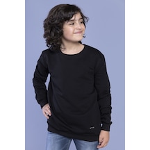 Toontoy Kids Toontoy Erkek Çocuk Arma Detaylı Sweatshirt Siyah