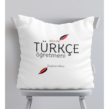 Kişiye Özel Türkçe Öğretmeni Beyaz Yastık-2