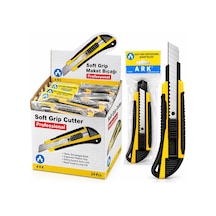 24 Adet Lüx Plastik Grip Falçata Maket Bıçak 18mm Çelik Bıçak Bx40