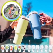 Sones Stanley Silikon Buz Bölmesi Büyük Kapasiteli Kapaklı Buz Kalıbı İçin, Stil: Bardak Yeşil Diğer