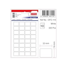 Tanex Ofc-110 22 Mm 16 Mm Beyaz Ofis Etiketi- 5 Paket 5