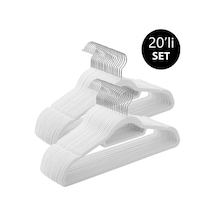 Beyaz 20 Li Kaydırmaz Beyaz Askı Kravat Ve Pantolon Askılı Elbise Askısı Plastik Beyaz Tr Diğer