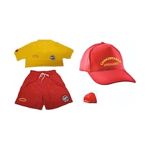 Tssf Polo Yaka Lifeguard Cankurtaran Üniforma 3'lü Takım Kırmızı-Sarı