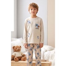 Remsa Erkek Çocuk Kısa Kol Penye Pijama Takımı 4301 Bej02