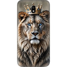 Samsung Galaxy J5 Pro Uyumlu Taçlı Aslan Desenli Silikon Kılıf