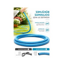 25 Metre Uzunluğunda 1/2" Örgülü Bahçe Sulama Hortumu, Dayanıklı Yeşil