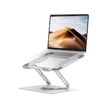 Taşınabilir Katlanabilir Ayarlanabilir Laptop Standı Alüminyum, Ergonomik Dizüstü Bilgisayar Yükseltici, Kademeli Yükseklik Ayarı, Tüm Laptoplar İçin Uyumlu 10 İnç-17 İnç Gümüş